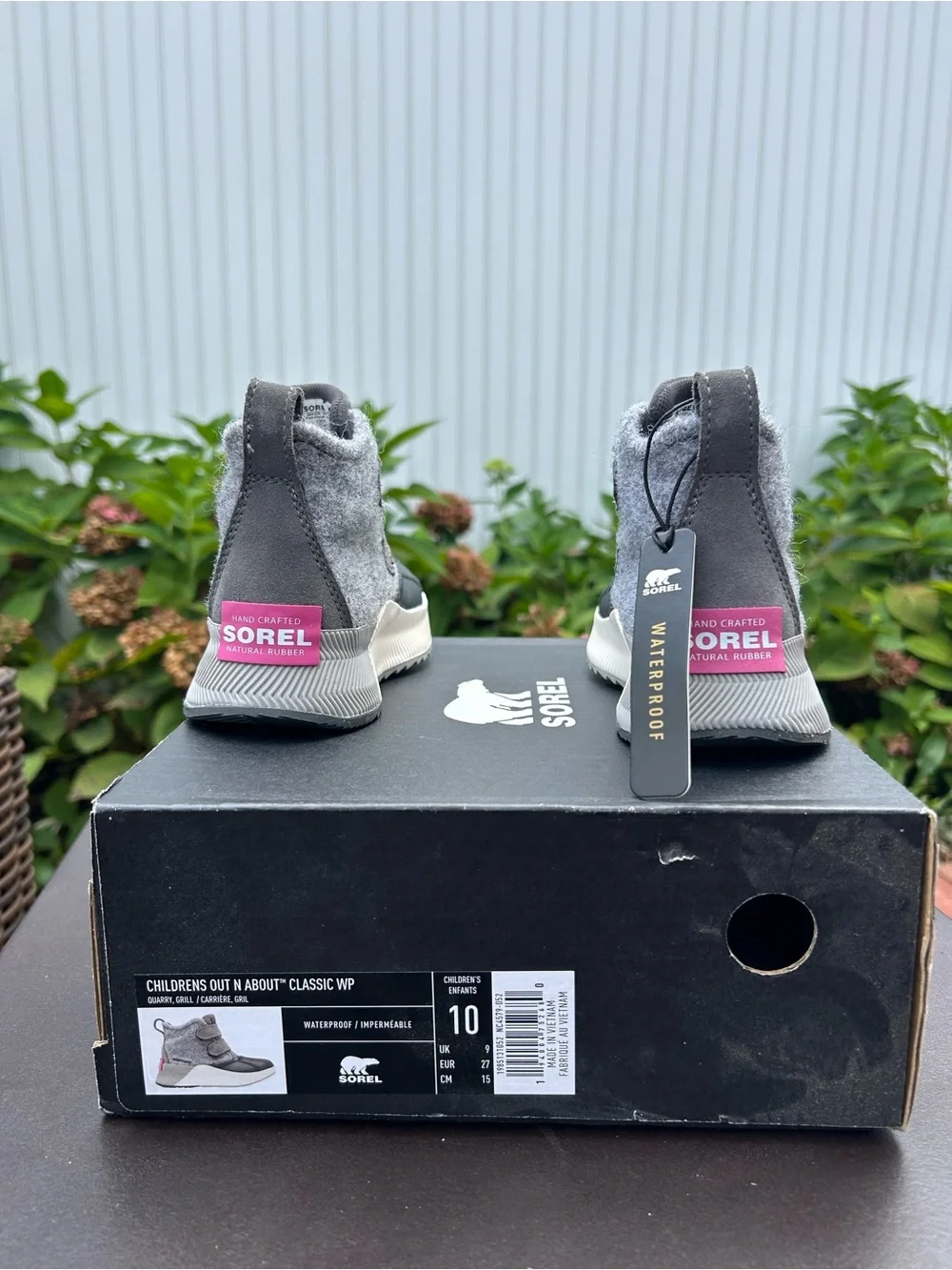 Sorel Kids Gray Waterproof Hook-and-Loop Rain Boots